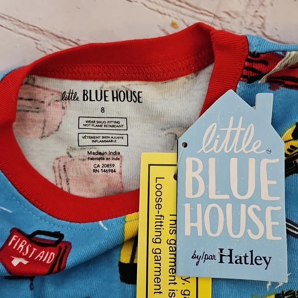 Little Blue House by Hatley Handyman 2 piece Kids Cotton Pajama Set NWT Size 8